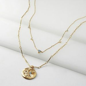 March Birthstone Gold Necklace